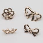 ODM Handbag Metal Tags Durable Embossed Brass Antirust Bow Knot Shape Purse