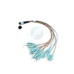 24F MTP To LC OM3 Breakout Pigtail Patch Cord Fanout Cable 0.35m