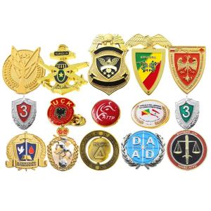Wholesale Metal Badge Custom Pins Two Tone Plating Gold Nickel Embossed 3D Badge Brooch from china suppliers