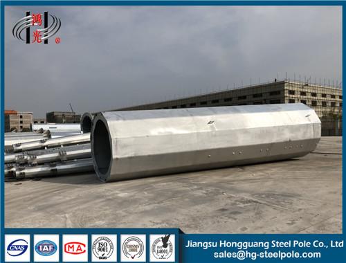 Hot Dip Galvanized Polygonal Tubular Steel Pole For Electrical Power Transmissio