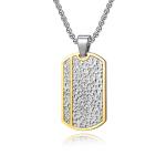 Square Religious Special Design Cross Pendant Necklace for Men , Stainless Steel