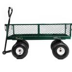 Convenient 500LBS Green Steel Mesh Garden Cart Trolley Beach Wagon