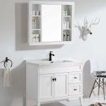 Rectangle Euro Style Wall Mounted Lavatory Cabinet Bathroom Vanity with Knobs