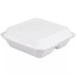Biodegradable Eco Friendly 3 Compartment Bagasse Clamshell Containers 8 10 Inch