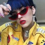 Half Moon Frame Half Round Sunglasses Vintage Retro Clout Goggles