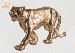 Large Gold Leafed Polyresin Animal Figurines Tiger Sculpture Table Statue