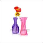Promotional customed logo Eco Plastic fold desk portable flower vase home decor