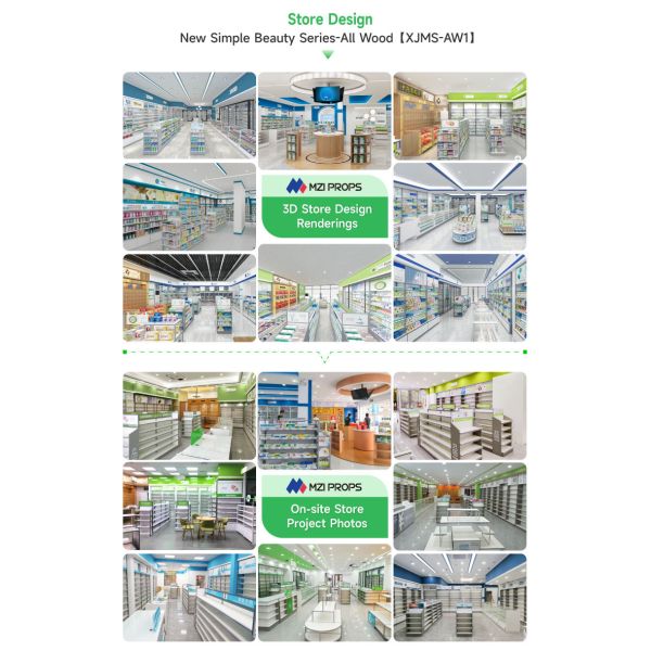 03-GJZYS007 Multi-functional led lighted pharmacy shelf display pharmacy for Drugstore Store Interior Design