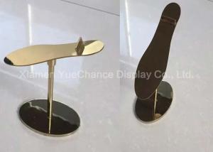 Wholesale Custom Design Metal Decorations Crafts Gold Color Standing Style Shoe Display Rack from china suppliers