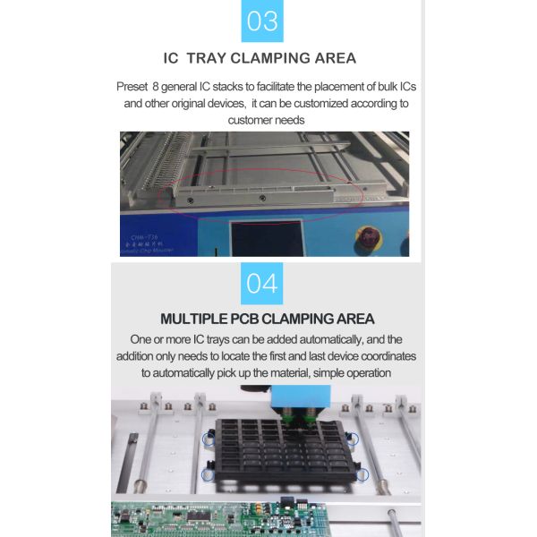 CHM-T36 Dual Heads Desktop SMT Pick And Place Machine Easy Operation