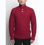 Marl Texture Knit Pullover Sweater 100 Percent Cotton Material With Button