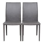 High Stability Stylish Leather Dining Chairs Impact Resistant With Iron Legs