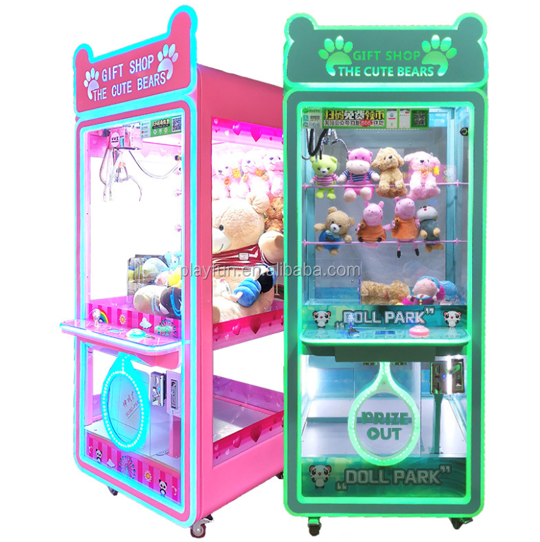 Customized Win Every Time Vending Adjustable DIY Football Coin Bill Cheap Stuffed Toy Doll Claw Game Machine