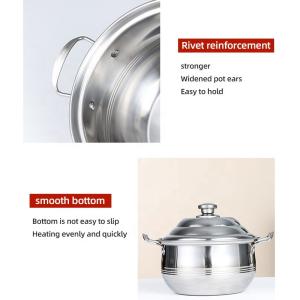 Multifunction Stackable Flat Bottom Kitchen Cooking Pot Set Stainless Steel