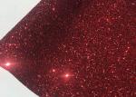 Glamour Red Color Glitter Wall Fabric Adhesive Grade 3 For Patch Work Sparkle