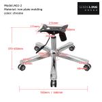 Electroplated Swivel Chair Replacement Parts Five Star Office Chair Base Leg