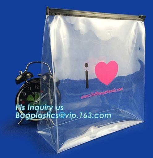 zipper slider bag cosmetic packaging slider bag, make up bag promotional