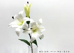 China High Imitation Multiple Artificial Lily Flower Branch With 2 Flowers And A Bud 79 CM on sale
