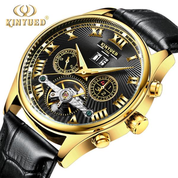 KINYUED Custom Logo Original Luxury Brand Automatic Mechanical Tourbillon Watch