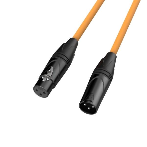 Male to Female XLR Microphone Cables , Orange Rubber Shielded Balanced Snake