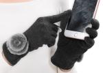 Dark Grey Ladies Touch Screen Gloves , Winter Gloves With Touch Screen Fingers