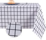 Plastic Catering Plaid Black And White Disposable Table Cloths