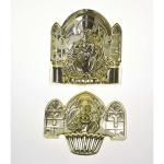 Luxury Design Coffin Decoration Non Toxic Materials With Steel Bar Handle
