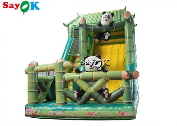 Inflatable Kids Slide Commercial Inflatable Bouncer Slide Panda Bamboo Forest