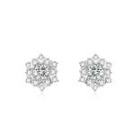 New Snowflake Shape Design 18k Lab Grown Diamond Earrings Jewelry NGTC Certified