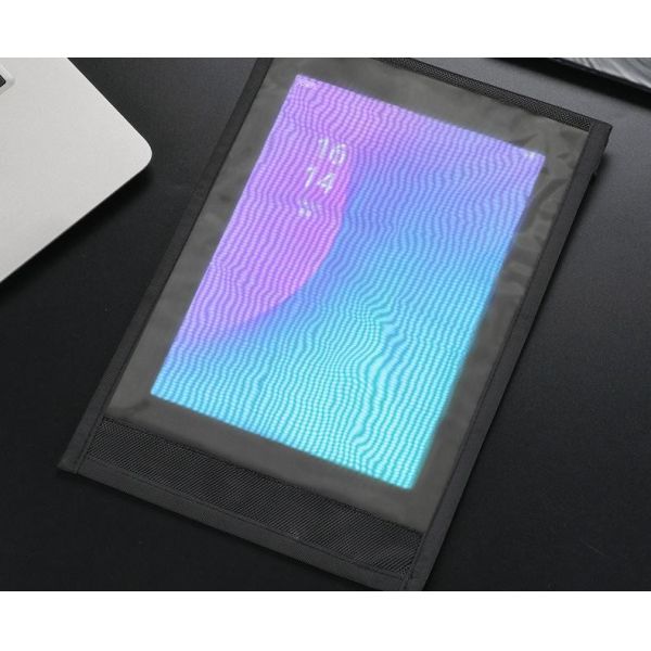 anti electromagnetic radiation translucent RFID shielding signal stop tablet bag with velcro
