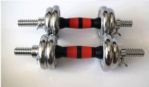 Wholesale 15kg -60kgcast iron sliver chromed dumbbell export from china factory from china suppliers