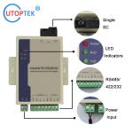 RS485/Rs422/Rs232 over Fiber modem with Bidi SC/FC/ST SM 20km 1310/1550nm Fiber