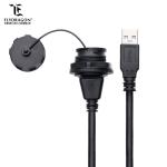 Customize Length Wire Soldering USB 2.0/3.0 Female Panel Mount Waterproof