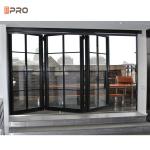Exterior Bi Folding Door Aluminum Folding Door Glass Patio For Store