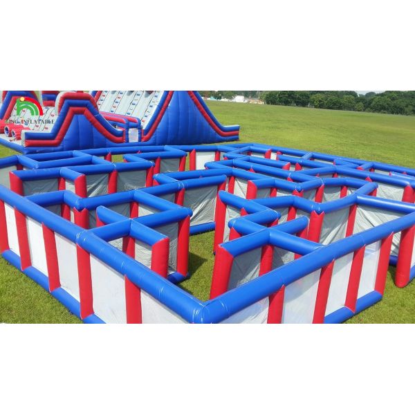 PVC Tarpaulin 5k Inflatable Obstacle Course Combo Large Slide Interactive Adult Inflatable Obstacle