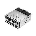 LP24AC01101 SFP Cage Connector 2x4 Port With Inner/Outer LightPipe