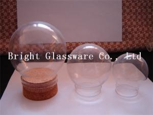 Wholesale Clear Ball shape glass lamp shade with wooden lid from china suppliers