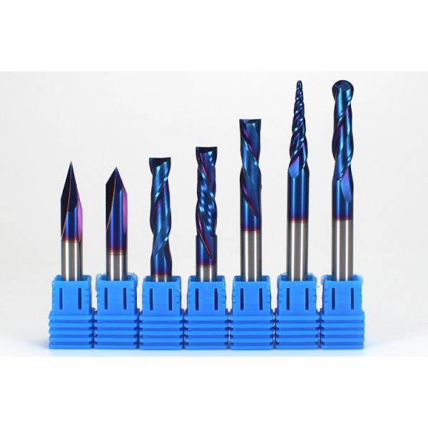 CNC Router Bit Long Service Life Milling Cutter Tool 2/3/4 Flutes Ball Nose Ball Nano-Blue Coating Carbide End Mill