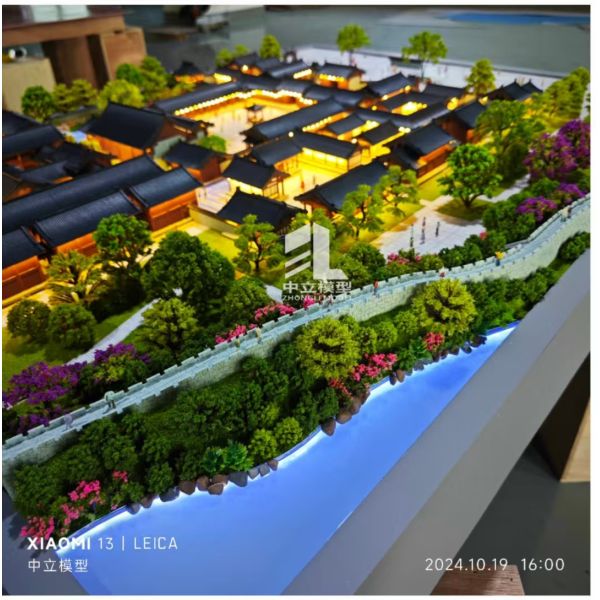 1:150 Traditional Chinese Architecture Model With Courtyards And Wooden Roof Structures