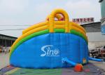 Backyard Rainbow Commercial Inflatable Water Slides with Pool , Double Lane