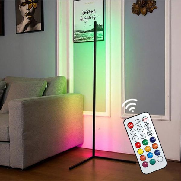 RGB Colorful Remote Control LED Floor Lamp for Bedroom Decorative Ambient Light 1.5m
