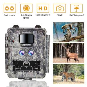 Wholesale KW591 wildlife camera no-glow dual sensors 1080P waterproof IP67 0.4s trigger speed up to 512GB storage Hunting Camera from china suppliers