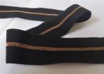 4.5mm Polyester Elastic Webbing Black Clip Gold Wire Knitted For Clothing