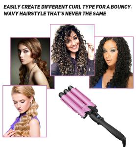 Wholesale ROHS Pink PTC Heating Hair Curling Iron , 3 Inch Barrel Curling Iron from china suppliers