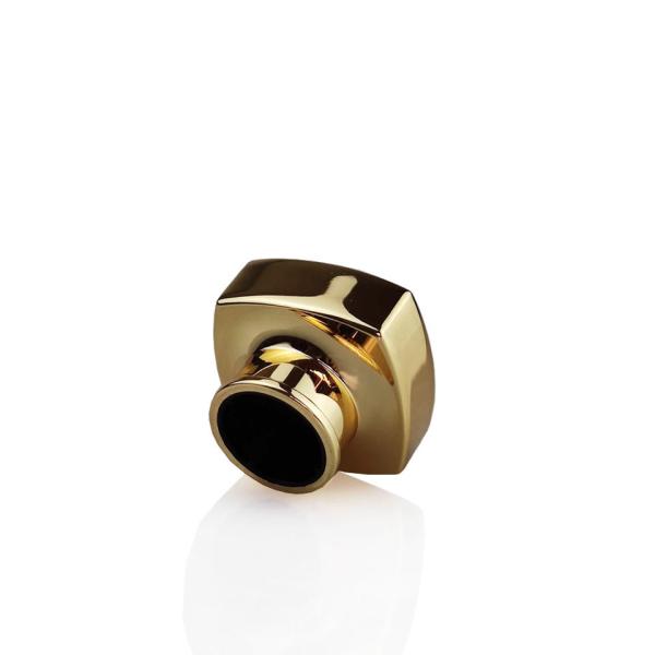 Luxurious Parfum Package Shiny Gold Electroplated Zinc Alloy Perfume Bottle Lid