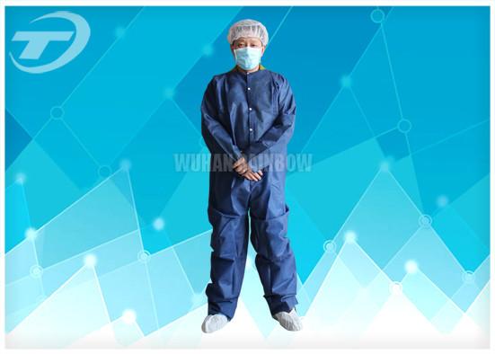 PE Coated White Disposable Coverall Suit / Disposable Protective Suits For Men S