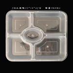 Restaurants Food Take Out Containers 5 Compartments Injection Customized Color