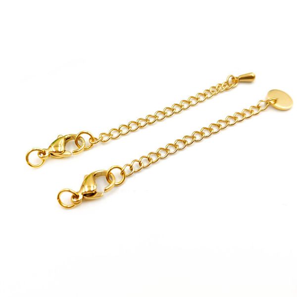 Custom Tail Chain with DIY Jewelry Accessories Gold Silver Stainless Steel Necklace Extender Chain 5cm