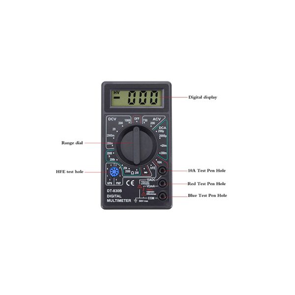 Handheld DT830B AC/DC LCD Digital Electronic Components Multimeter