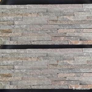 Wholesale Gray And Pink Quartzite Thin Stone Veneer Panels Decorative Building Material from china suppliers